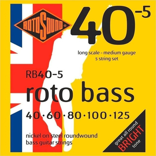 Rotosound Rb40-5 Rotobass Encordado .40 Para Bajo 5 Cuerdas