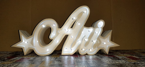 Imagen 10 de 10 de Nombres Iluminados 3 Letras 30 Cm Polyfan Cartel Con Luces