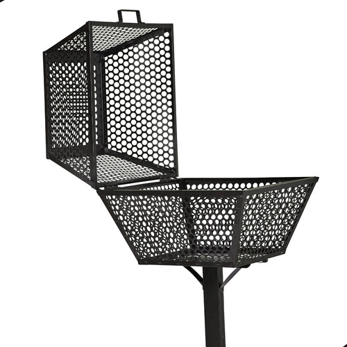 Lixeira De Calçada Externa Embutir Grande Tampa Resistente Cor Preto