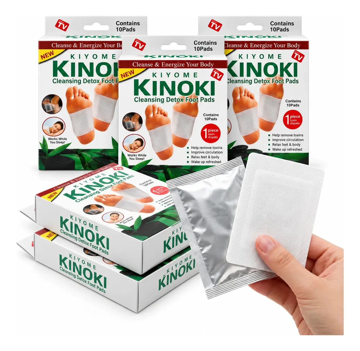 Kit 30 Adesivos Detox Natural Para Pés Kinoki 3 Caixa