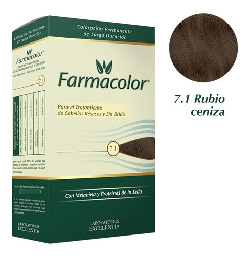 Imagen 1 de 3 de Farmacolor Kit Rubio Ceniza N° 7.1 X 1 Estuche. De Fábrica.