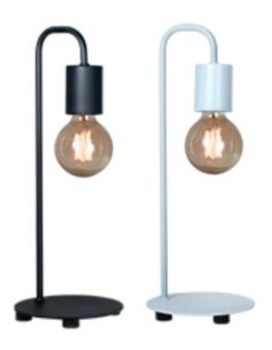 Imagen 2 de 3 de Velador Nordico Industrial Imola Bl - Ng C/lamp Led Globo 8w