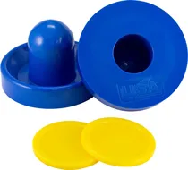 Comprar Manoplas Azules Mesa De Air Hockey Y Dos Discos Mini