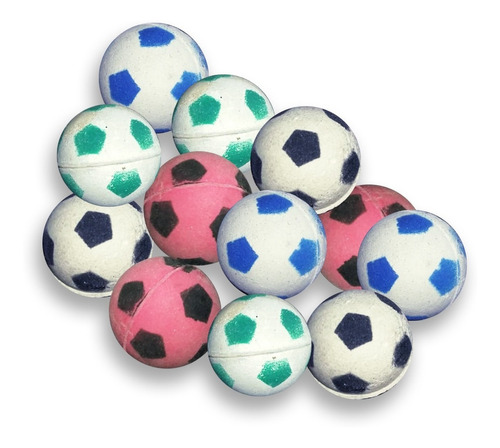 Set De 12 Pelotas Locas 2.5cm Balón Fútbol Colores Surtidos
