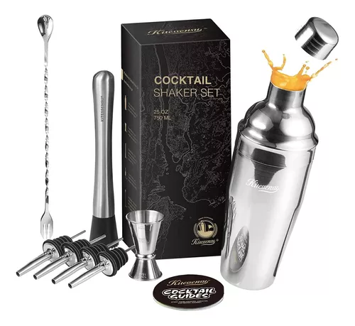 Coctelera 750ml - Coctelera para Cocteles de Acero Inoxidable - Coctelera  Profesional - Barman Cocktail Kit para Mojitos - Cocteleras con Jigger -  Kit Cocktelería profesional