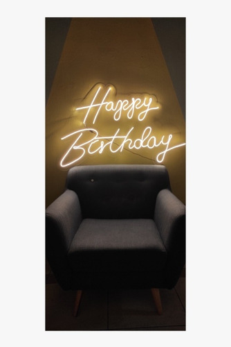 Letrero Neon Happy Birthday/feliz Cumpleaños Personalizable
