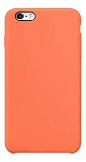 Case Capinha Silicone Veludo Compatível Com iPhone 6s Plus Cor Laranja