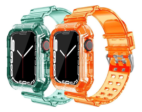 Correa Transparente Colorida Para Apple Watch Series 8 7 Se