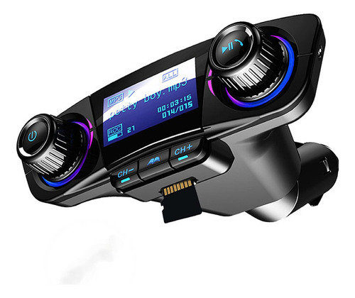 Coche Bluetooth Manos Libres Fm Transmisor 2.1a Carga Rápida