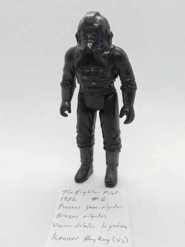 Star Wars Vintage Tie Fighter Pilot 1982 #6 Kenner Hong V1