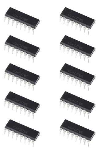 Tecneu 10 Integrados Cd4017be Contador De Décadas Dip16 Temporizador
