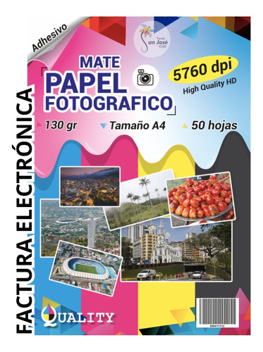 Papel Sticker Adhesivo Mate X 250 Hojas - 5 Paquetes