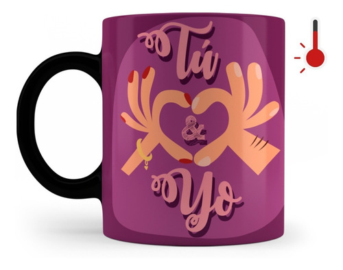 Imagen 2 de 2 de Taza Mágica Tu Y Yo Novios San Valentín