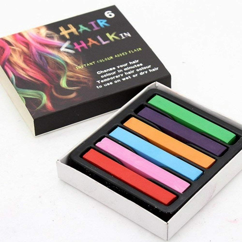 Tizas X 6 De Colores Para Teñir Pintar El Pelo Hair Chalk