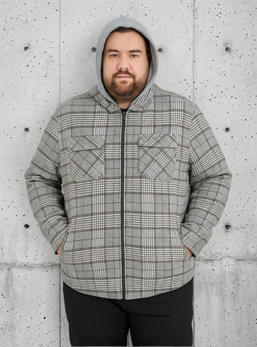 Chamarra A Cuadros Para Hombre Camisola Talla Extra Sakers