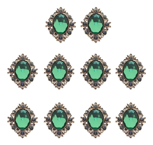 Adornos De Espalda Plana Verde 30x25mm Verde 30x25mm