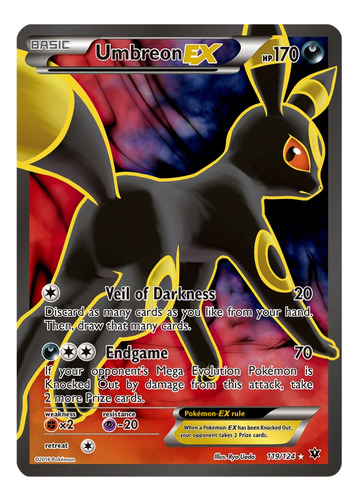 Cartas Pokemon Umbreon Ex 119/124 Full Art Chacarita