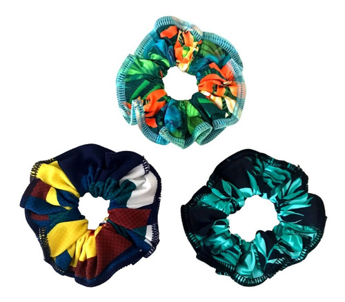 Kit 12 Xuxinhas Frufru Rabicó Scrunchies Para Cabelo Atacado