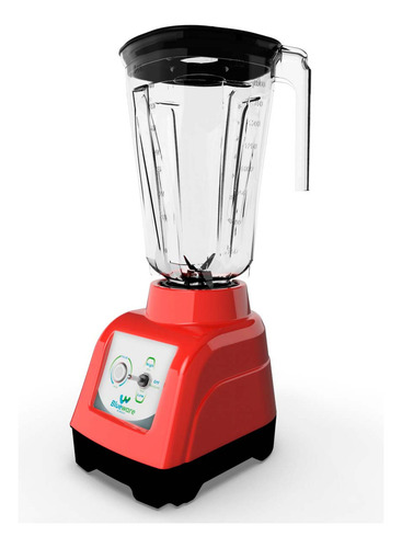 Licuadora Blueware Bw5-75-gl-r 2l 2v Vaso De Vidrio Rojo