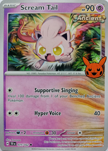 Pokemon Tcg Scream Tail 077/162 (ttbb24)