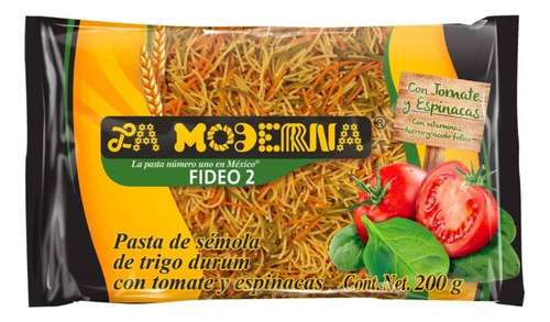 23 Pza Sopa De Fideo La Moderna No.2 Con Tomate Y Espinacas