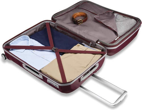 Samsonite Maleta Rígida Con Ruedas Dobles Giratorias Color Rojo