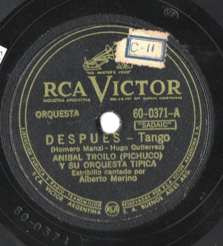 Lote 6 De 5 Discos De Pasta 78 Rpm Tangos - Milongas Detalle