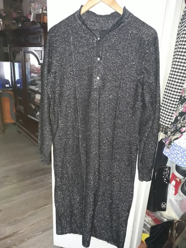 Vestido Negro Con Brillos De Dama Para Invierno,  Talle L-xl