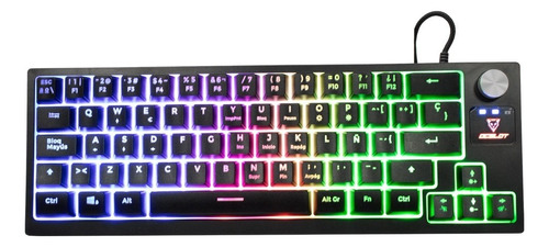 Teclado Gamer Ocelot Gaming Ok-m60 Rgb 60%, Alámbrico, Negro