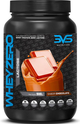 100% Pure Whey Zero lactose pote 900g 3vs Nutrition sabor chocolate