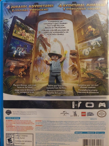Lego Jurassic World Standard Edition Wii U FĂsico (Usado)