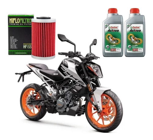 Ktm Duke 200 Castrol 15w50 Kit Troca Óleo Hf155