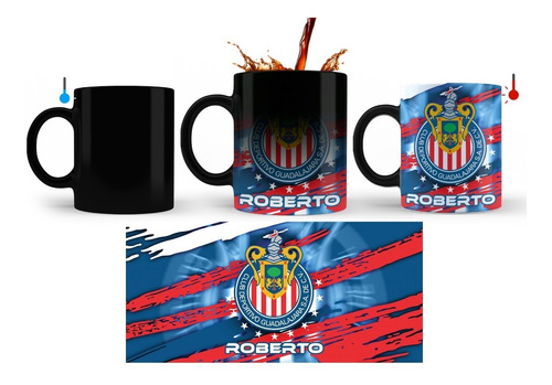 Taza Mágica Chivas De Guadalajara Personalizada Con Nombre 