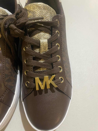 Tenis Michael Kors Para Dama Original Poppy Chocolate Monogr