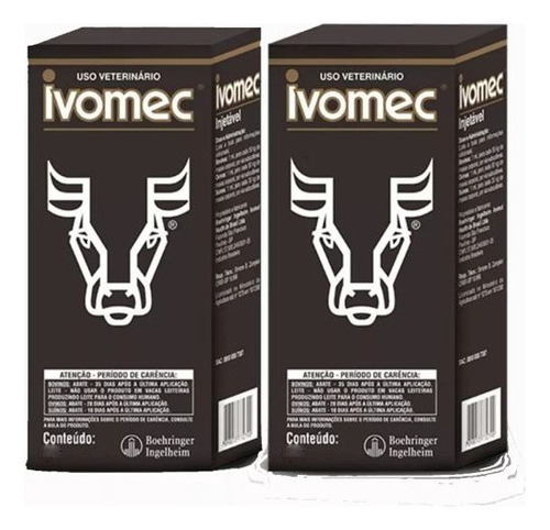 Kit 2x Ivomec 50 Ml - Vermífugo Para Bovinos,ovinos E Suínos