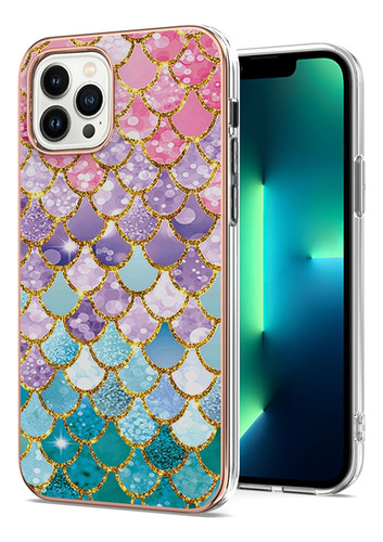 Funda Para Teléfono Motorola Series Sparkling Imd, Compatible Con Carga Inalámbrica, Básculas De Colores O Patrón De Básculas Rosas