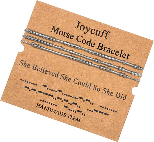 Joycuff - Pulseras Divertidas Con Código Morse Para Mujer, J