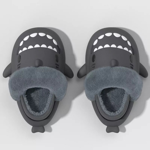 Zapatillas De Algodón Tiburón Extraíbles Zapatos Cálidos