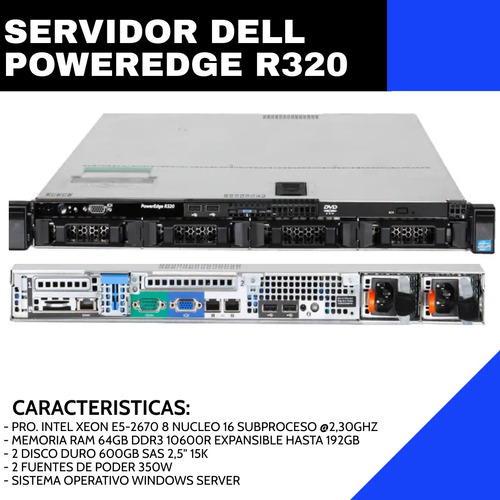 Servidor Rackeable Dell Poweredge R320