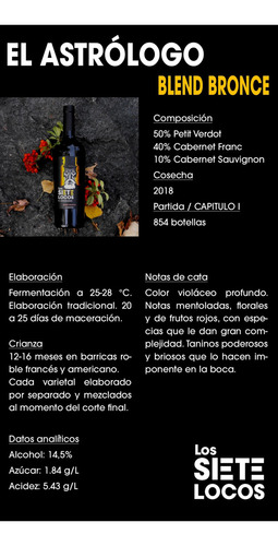 Vino Tinto Los Siete Locos - El Astrólogo - Bot. 750 Cc