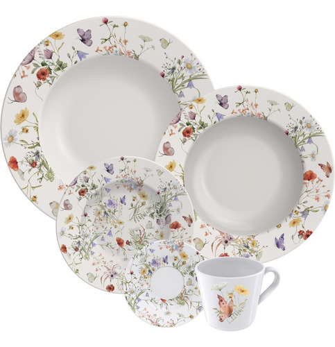 Aparelho De Jantar De Porcelana Tramontina Ana Clara 20 Pç