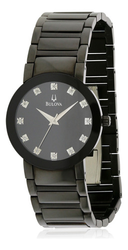 Reloj Bulova 98d001 Para Hombre  Brazalete De Acero Negra