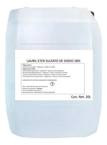 Lauril Eter Sulfato De Sodio (less) 28% 20 Kg