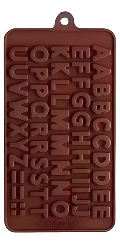 Molde De Letras Moldes Para Chocolates Insumos Reposteria Moldes Chocolate Moldes De Silicona Molde Doble Abecedario Color Marrón Pasteleriacl