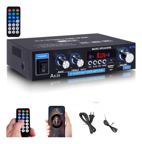 Amplificador De Audio Bluetooth Usb Mini Home De 2 Canales