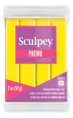 Sculpey Arcilla Polimerica Horneable Premo 57 Grs. Color Amarillo Cadmio