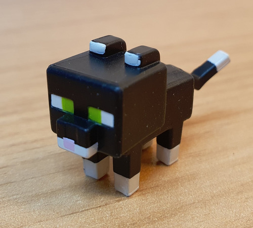 Figura Minecraft - Black Tuxedo Cat - Mini Mattel
