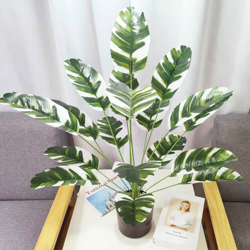 82 Plantas Artificiales 18 Hojas Plátano Decorativas Hogar