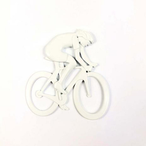 Emblema Ictus Ciclista Branco Imã Adesivo Carro Geladeira