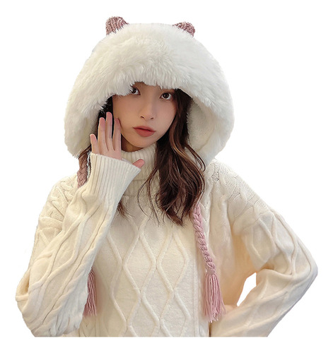  Gorro De Ganchillo Kawaii Con Orejas De Gato Para Mujer